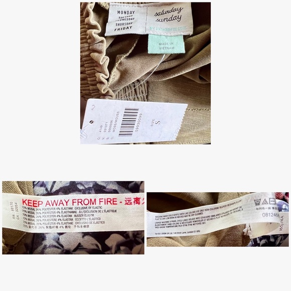 Anthropologie Saturday Sunday Ruched Tapered Green Pants S - Picture 13 of 13